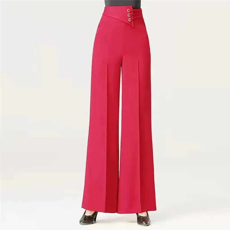 Women Wide Leg Ballroom Dance Style Pants