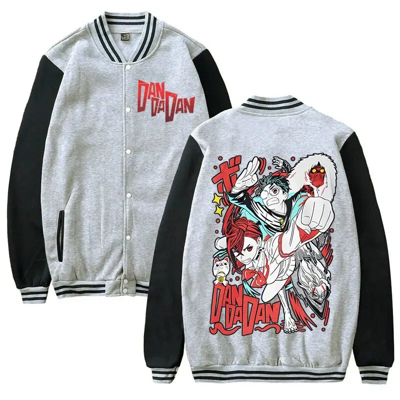 Infinite Visibility Dandadan Okarun Japanese anime streetwear long sleeve sweatshirt with graphic design and vibrant colors.