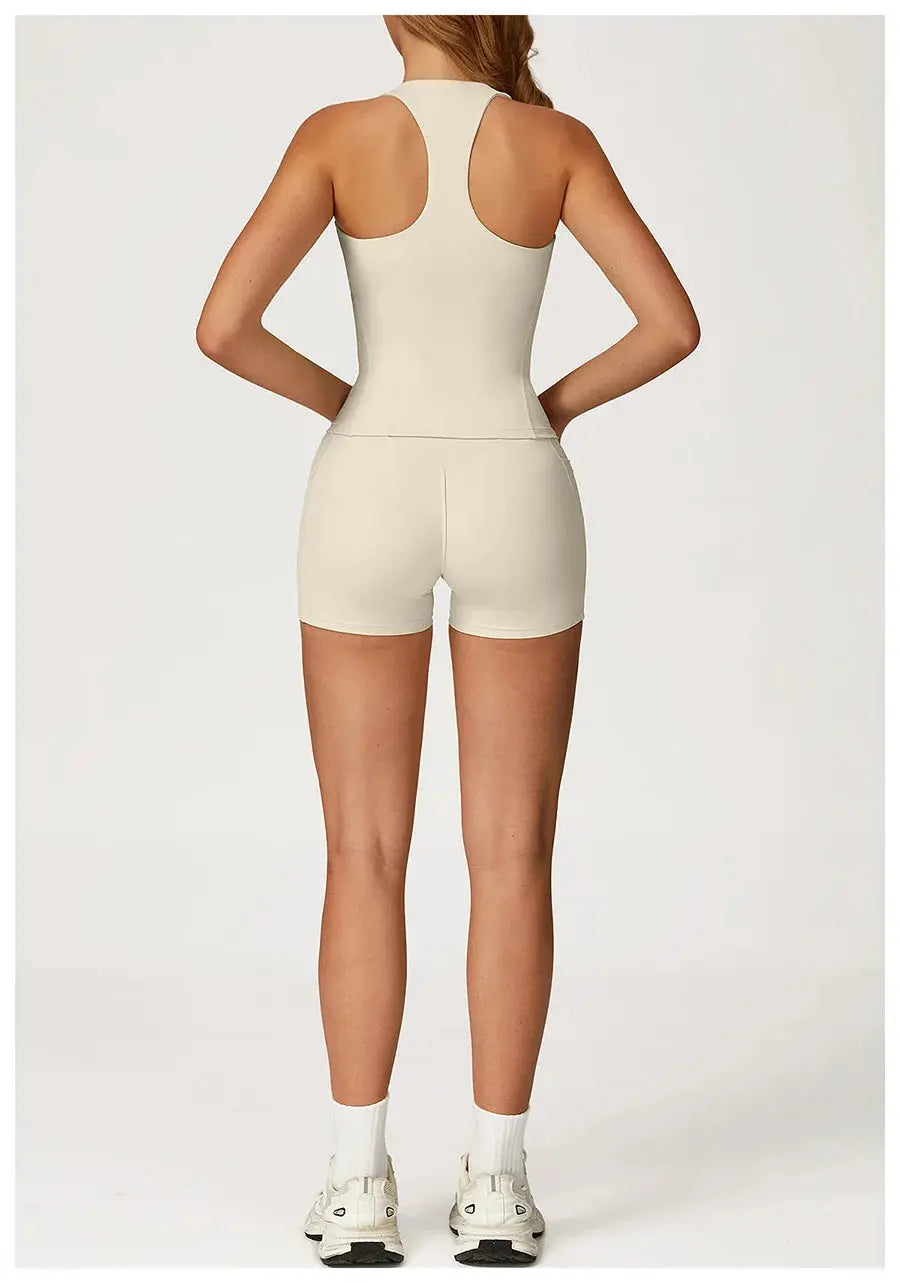 Yoga Set 2 Pieces Workout Outfits Fitness Sportswear Gym Tracksuit High Waist Leggings Sports Vest Athletic Wear Women Clothes ZITA LA BELLE ÉLITE