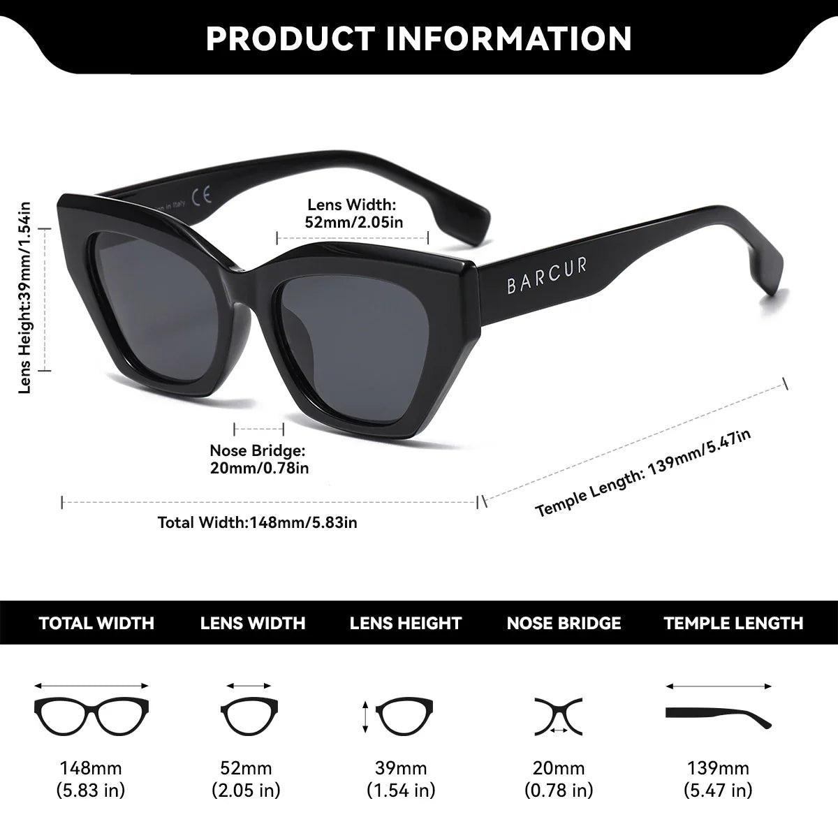 Stevvex BARCUR women’s polarized sunglasses with thick PC frame, UV400 protection, stylish irregular design, perfect for outdoor events.