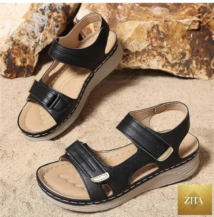 Women’s summer walking sandals with wedge heel from SMinvite, LLC, featuring non-slip soles and open-toe design.