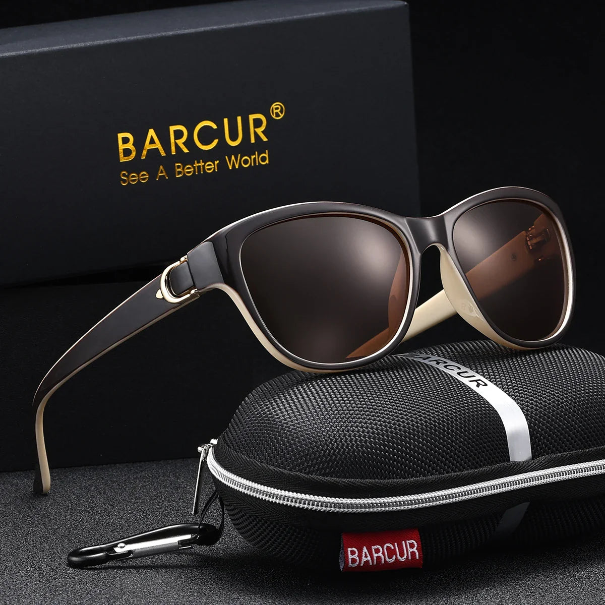 Stevvex BARCUR polarized men's sunglasses with elliptical gradient TAC lenses, lightweight stainless steel frame, UV400 protection.
