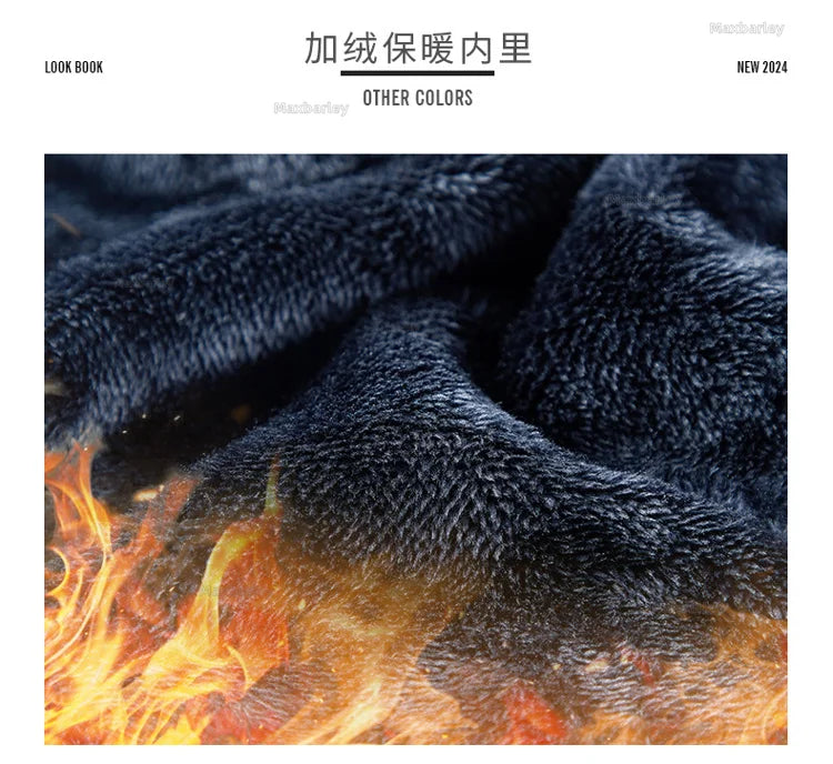 Maxbarley Winter Sportswear Set Mens Retro Training Thick Fleece Jacket + Pants Two Piece Set Casual Ski Running Tracksuit Suit ZITA LA BELLE ÉLITE