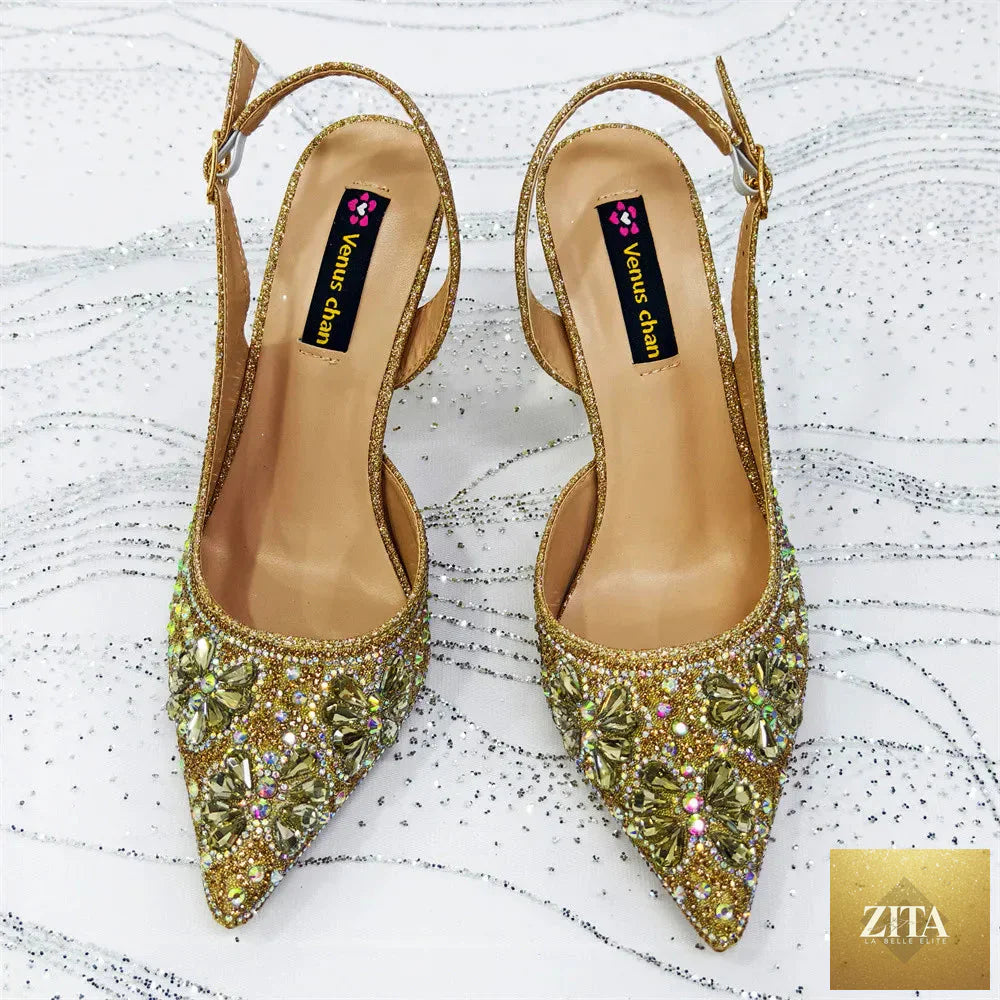 Elegant handmade shoes and clutch bag set for women by EdleessFashion, showcasing luxurious design and fine craftsmanship.