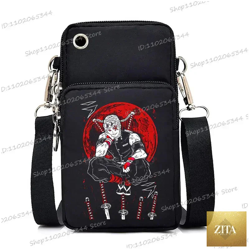 Zita La Belle Elite Demon Slayer Nezuko and Mitsuri crossbody purse backpack with colorful anime character design.