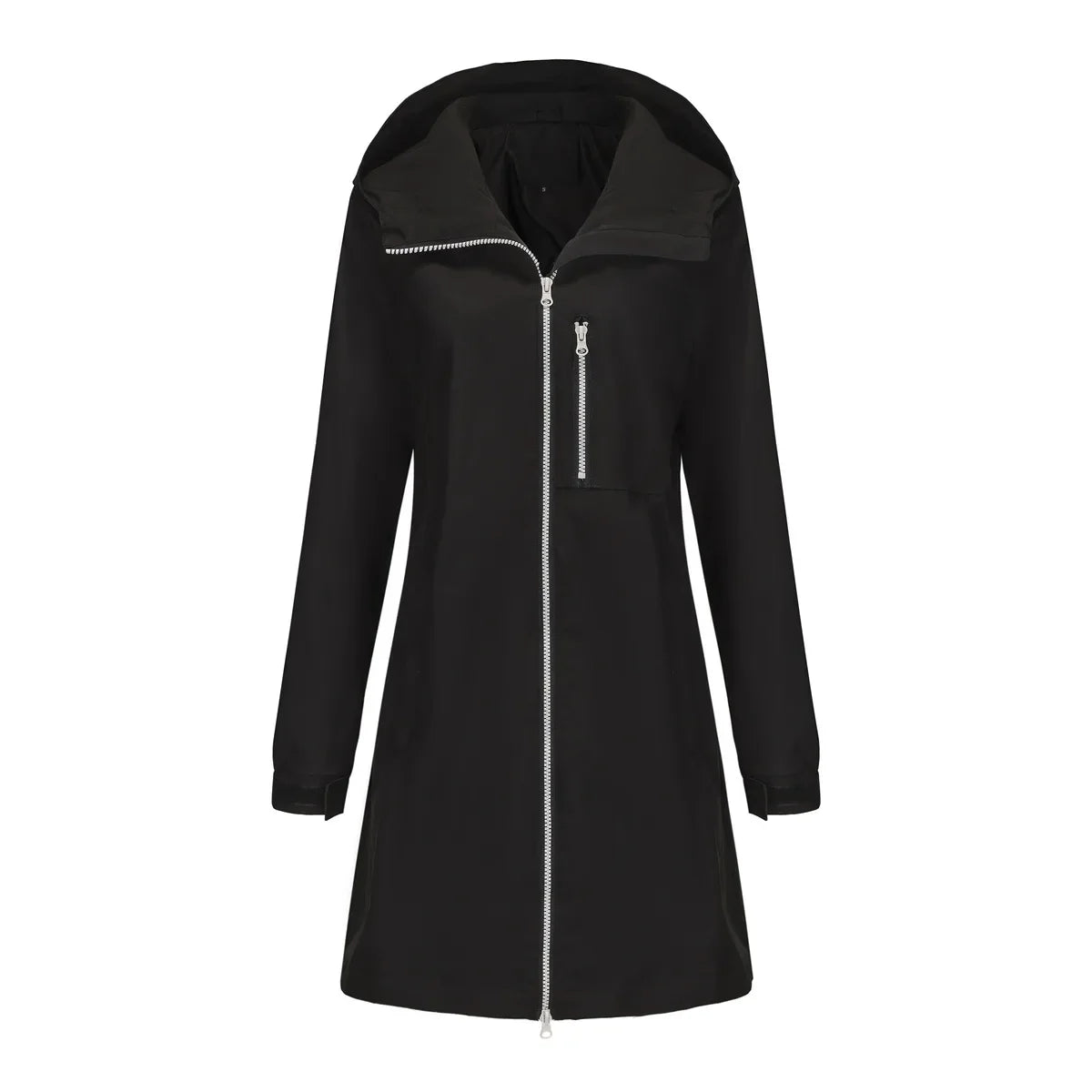 Spring Women's Hooded Long Jacket, Size S-3XL