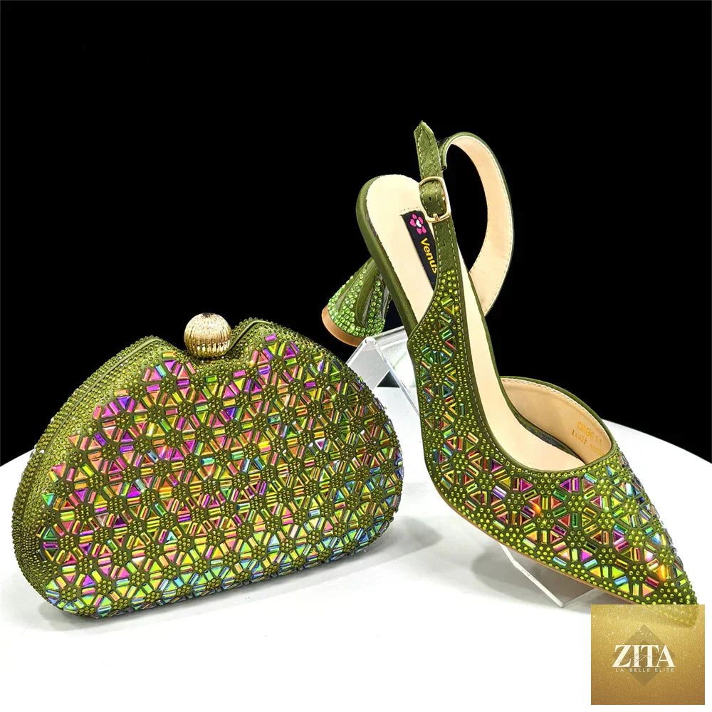 Elegant Italian design women's shoes and matching bag set by EdleessFashion, featuring luxurious style and sophisticated craftsmanship.