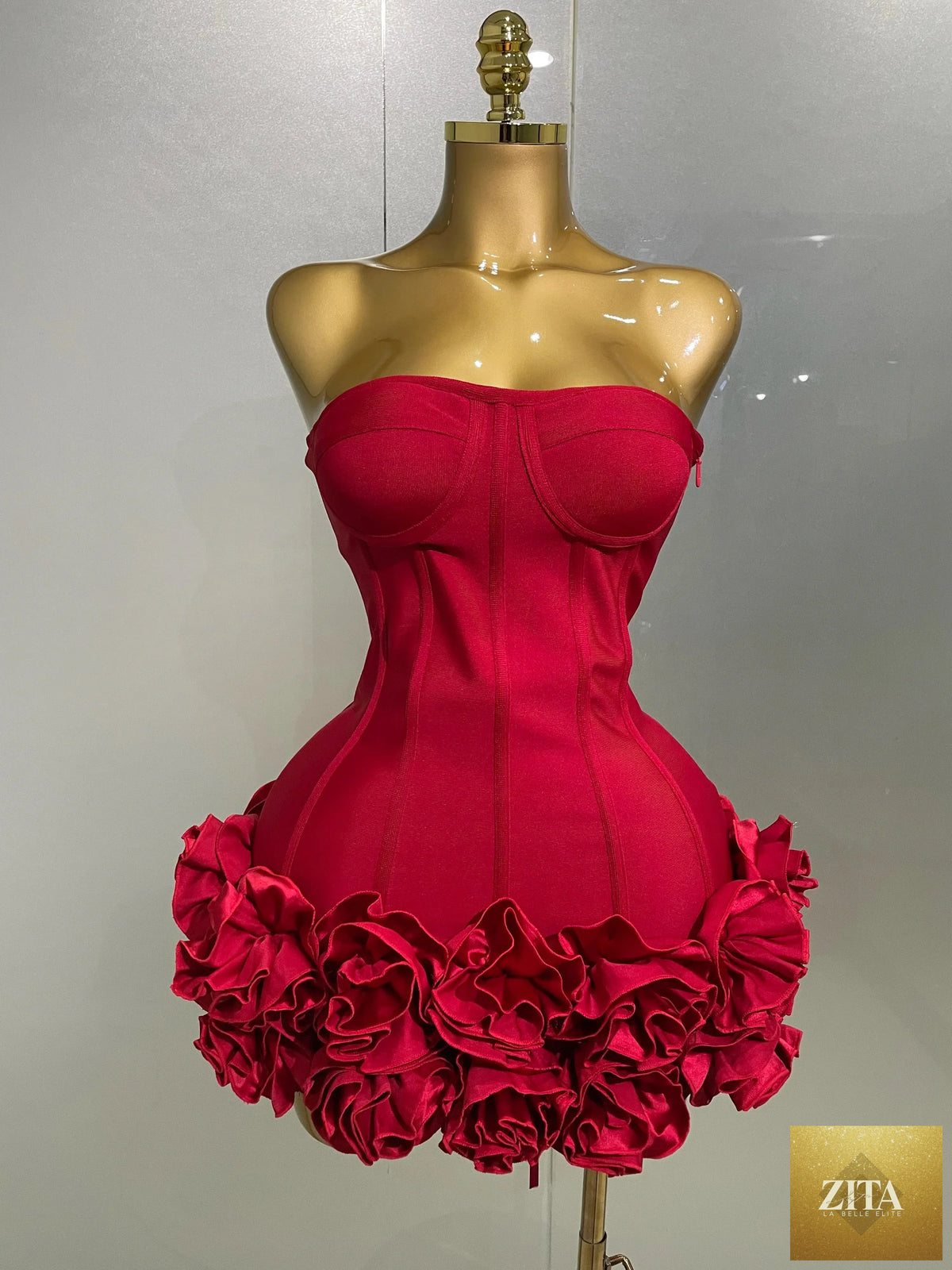 Backless floral strapless bodycon mini dress by FLIPSTYLEZLLC, perfect for evening parties, nightclubs, and photo shoots.