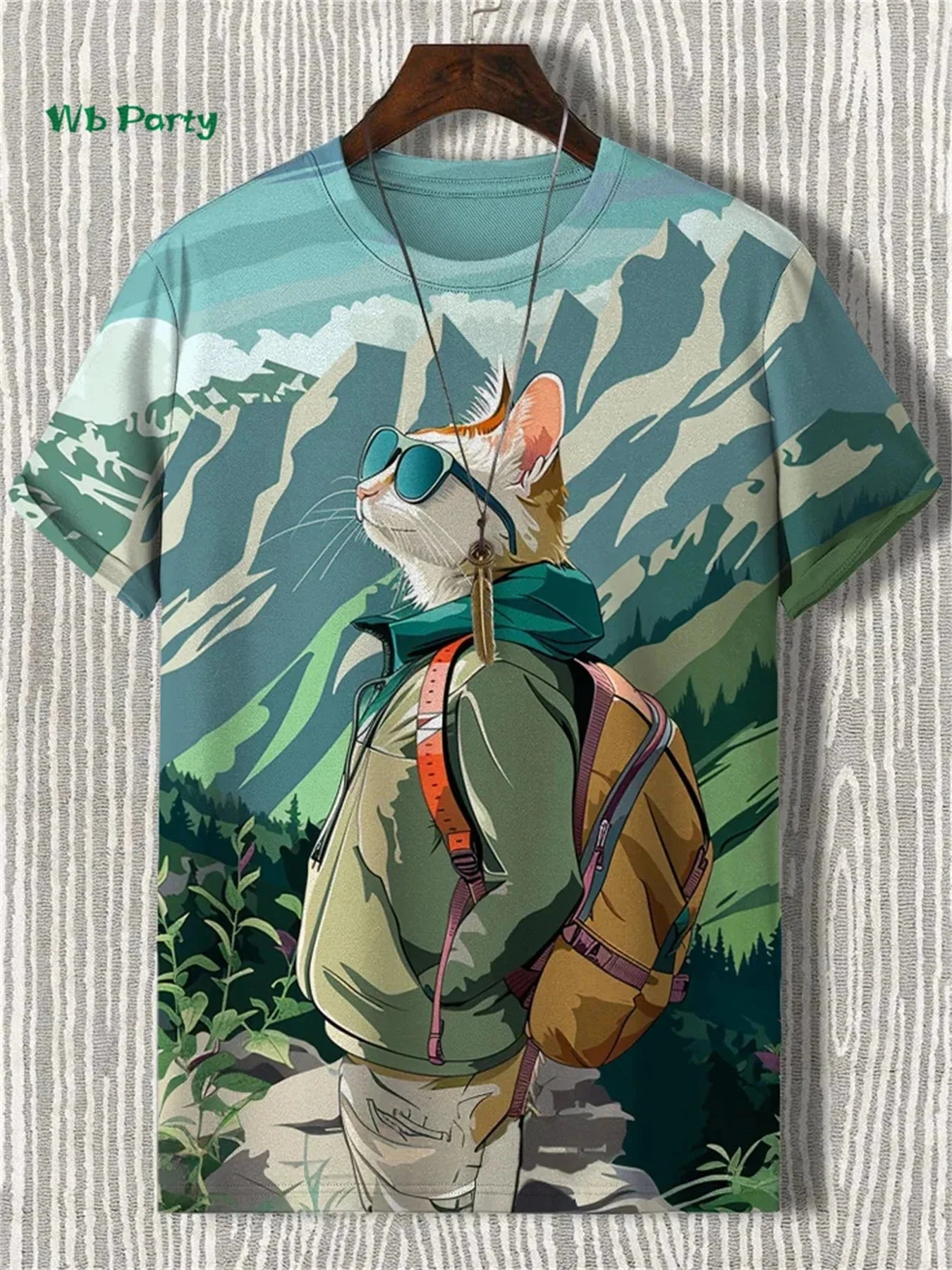 🐱 3D Travel Cat Print T-Shirt – Playful Summer Streetwear