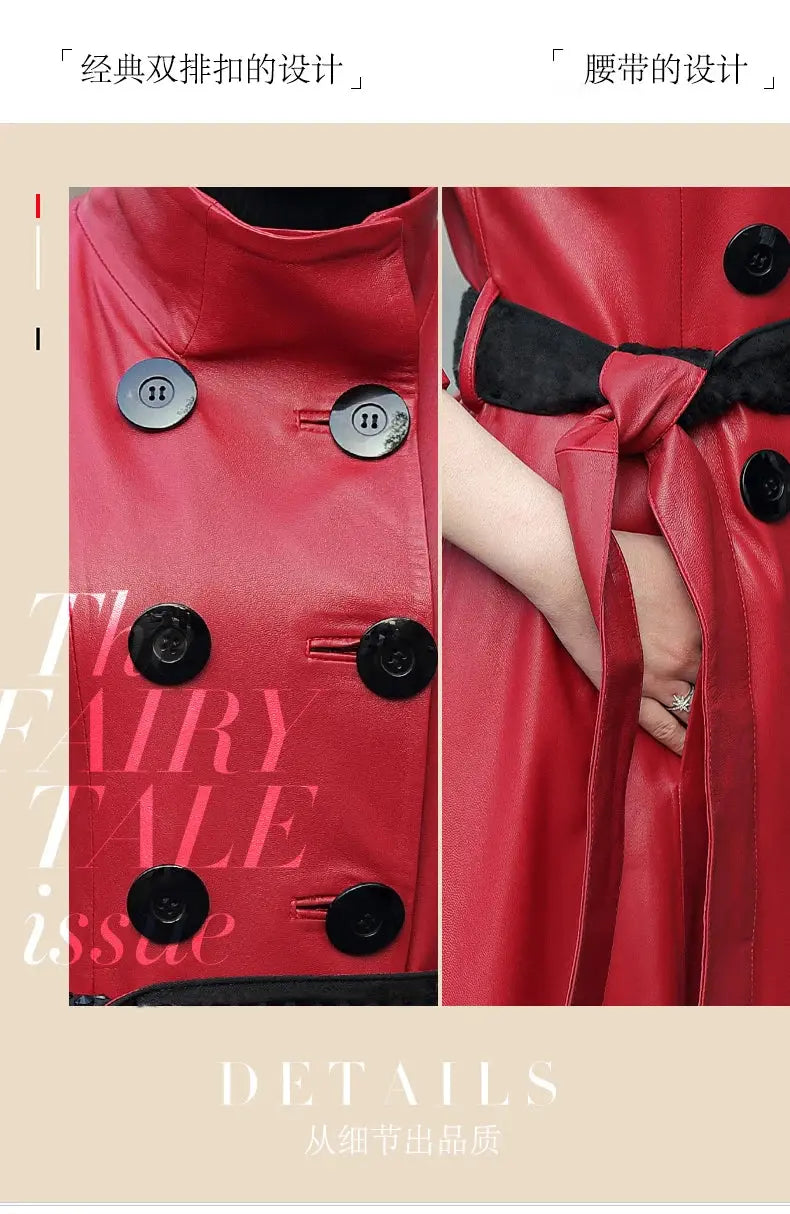 Mauroicardi Spring Autumn Extra Long Soft Pu Leather Trench Coat for Women Sashes Double Breasted Elegant Luxury Chic Overcoat ZITA LA BELLE ÉLITE