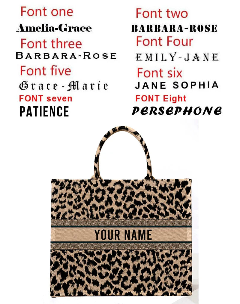 Personalized custom women's tote bag, canvas printed handbag, large capacity beach bag
