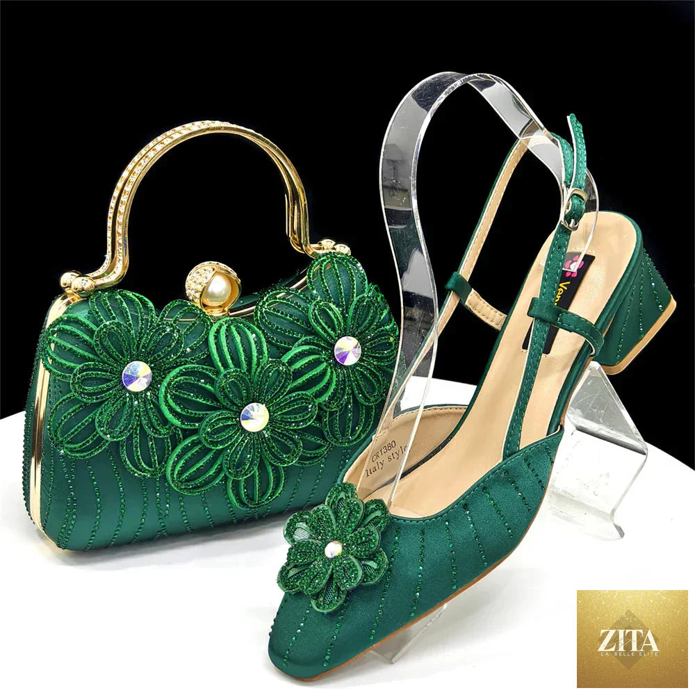 Elegant Italian women's heels and clutch bag set by EdleessFashion, featuring luxurious design and sophisticated style.