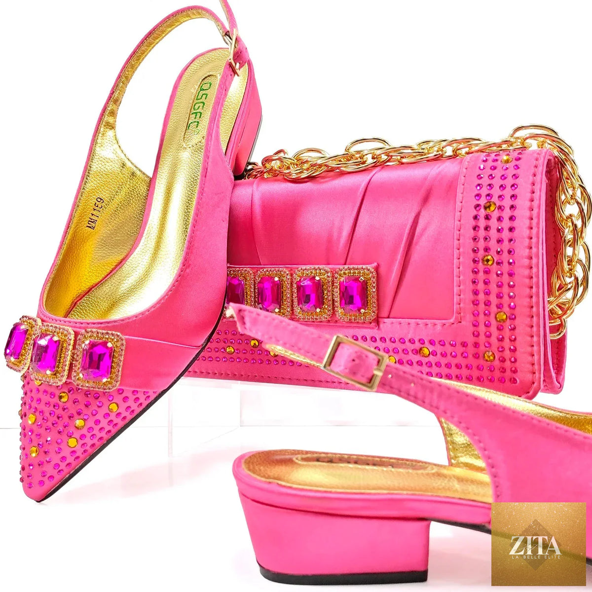 Elegant Italian style ladies shoes and matching bag set by EdleessFashion, featuring luxurious design and stylish details.