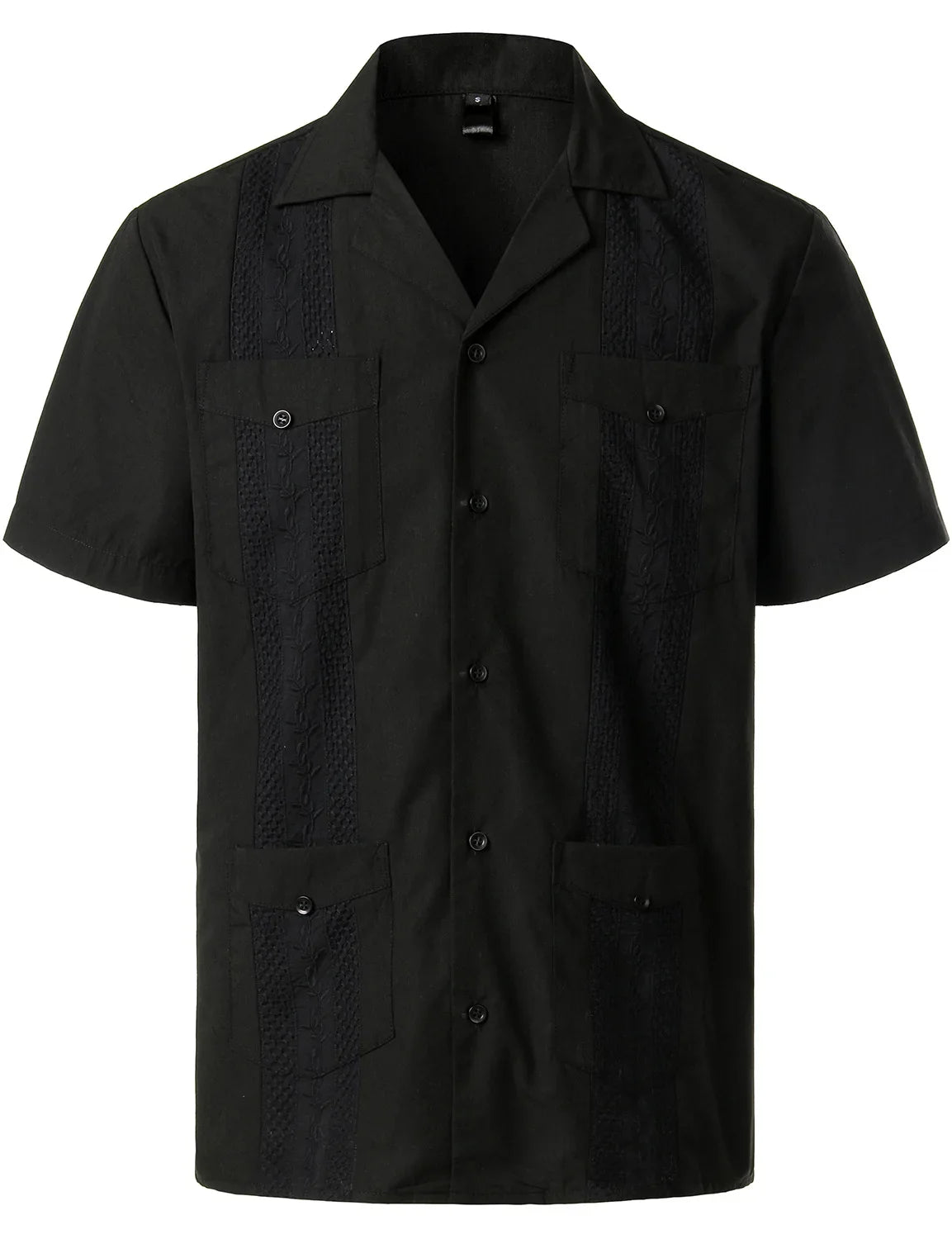 Men's Cuban Shirts Multiple Pockets Lapel Short Sleeves Cardigan
