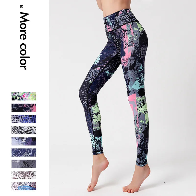 Black high waisted yoga leggings for women from THRIXINE, stretchy and form-fitting, shown on a model in a workout pose.