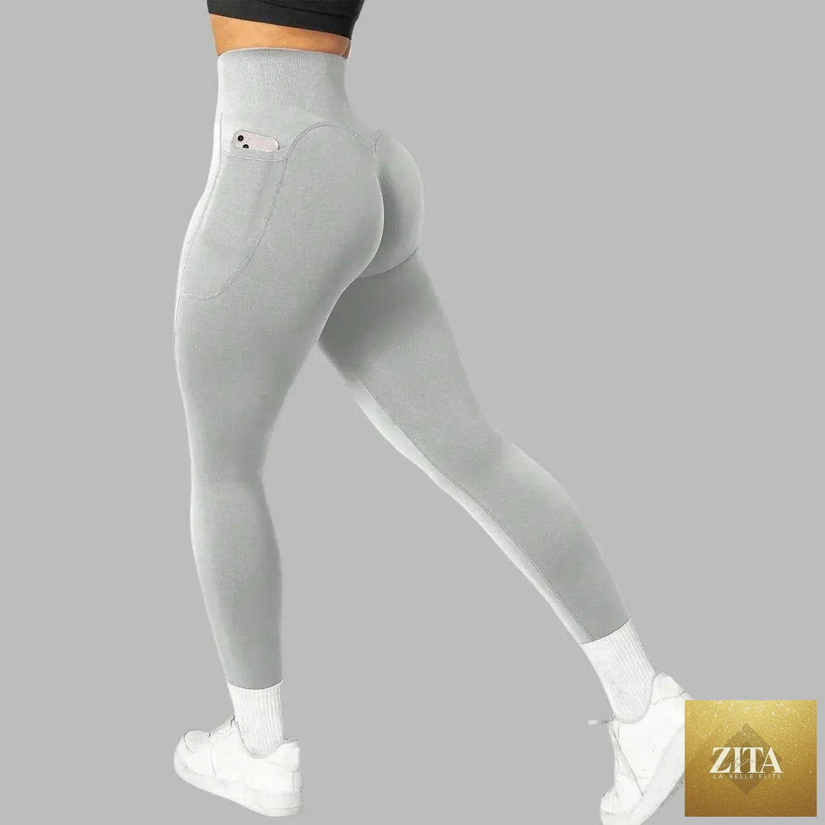 Women's seamless pocket yoga leggings by THRIXINE, featuring a snug fit and functional side pockets for activewear comfort.