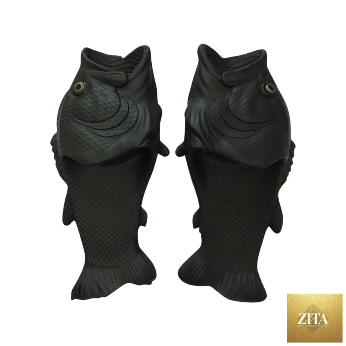 Pair of LadyShow.Store funny slippers for women featuring colorful fish design, ideal for summer beach or casual wear.