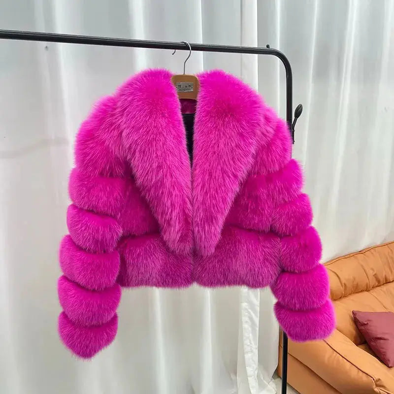 ZADORIN Luxury Big Collar Spliced Cropped Faux Fur Coat Woman Clothing Thicken Furry Faux Fur Jacket Winter Fur Coats Top Mujer ZITA LA BELLE ÉLITE
