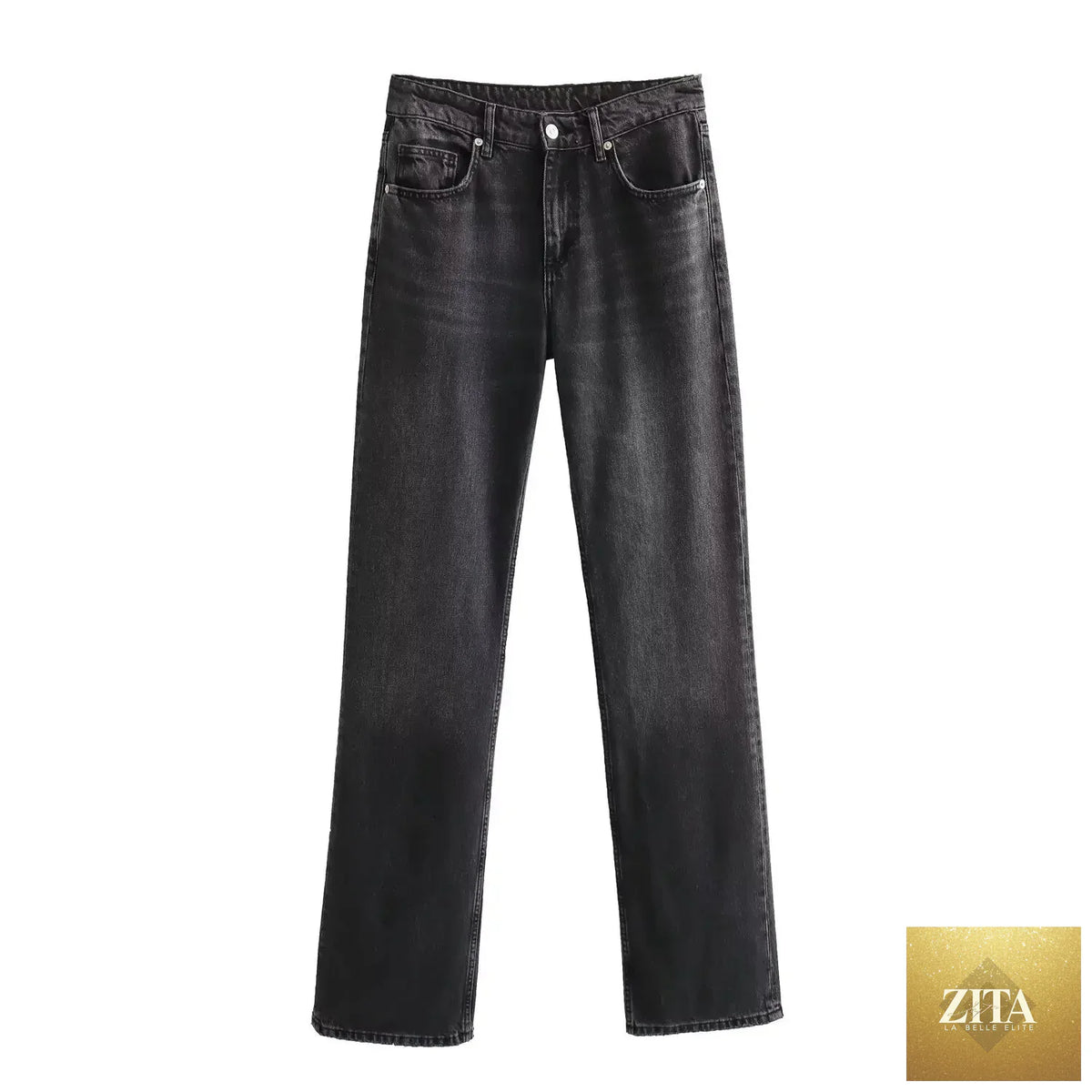 Women's Y2K high waist straight leg jeans by SHOMICOBOUTIQUE, front view showcasing classic denim style and fit