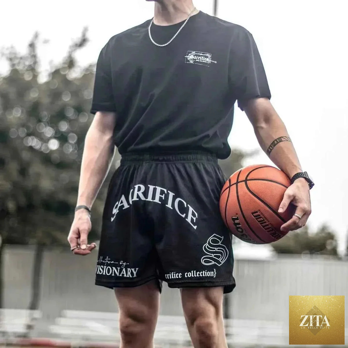 American style men's basketball shorts by THRIXINE, quick-dry fabric, featuring a sporty design and comfortable fit.