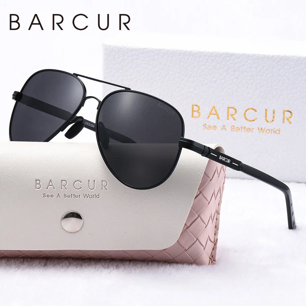 Stevvex BARCUR oversized polarized sunglasses for women with elliptical metal frame, UV400 protection, suitable for summer outdoor wear