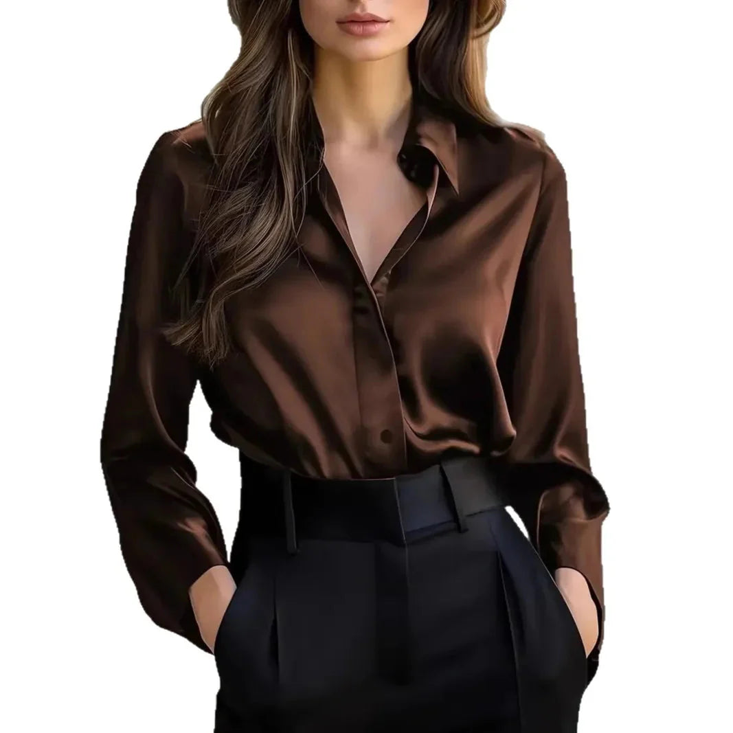 Women’s Spring-Autumn Lapel Button Shirt