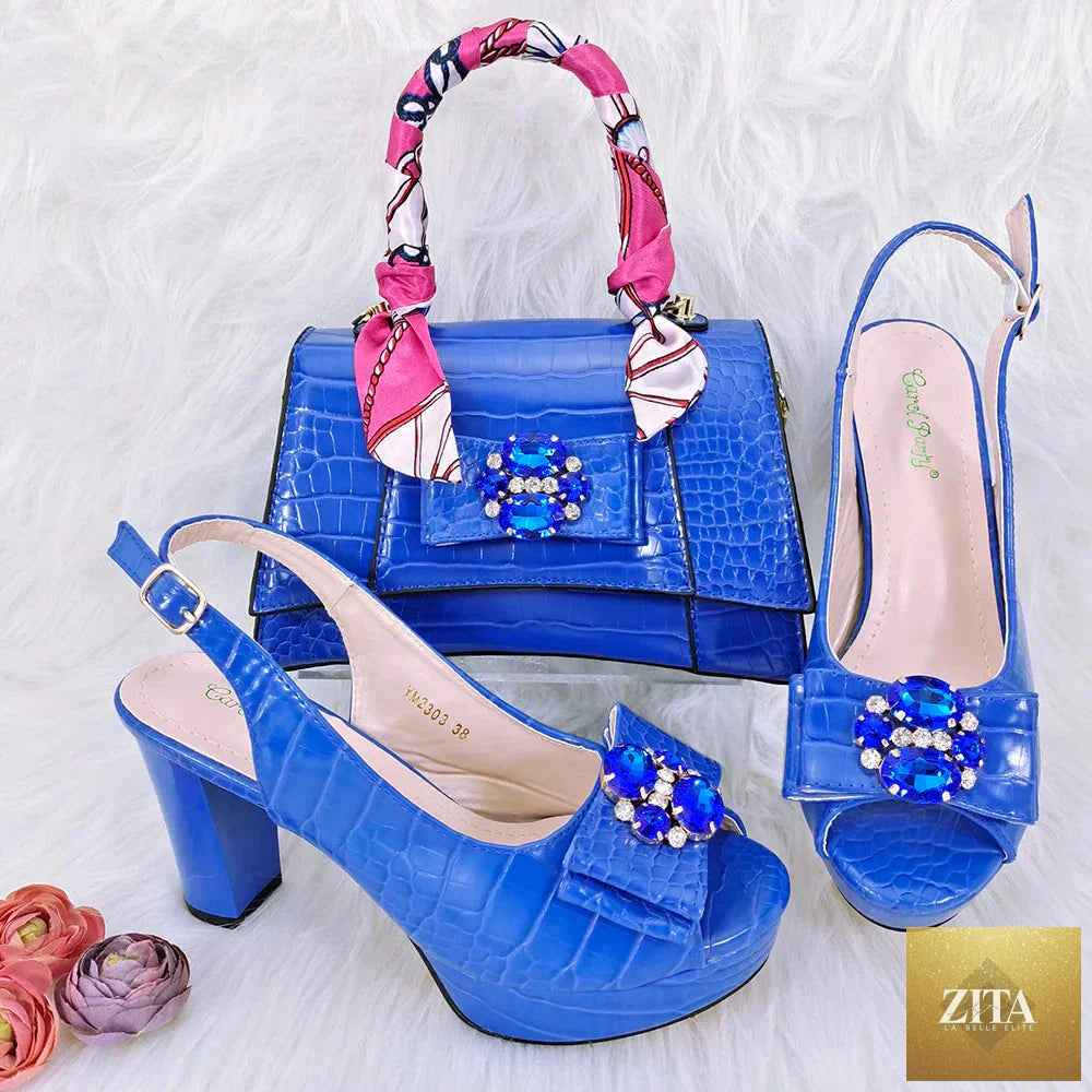 Elegant Italian shoe and bag set by EdleessFashion featuring luxurious leather footwear and matching accessories.