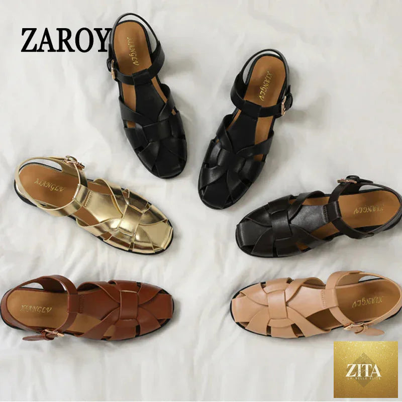 Zita La Belle Elite women's summer flat sandals with elegant strap design, perfect for casual beach or office wear.