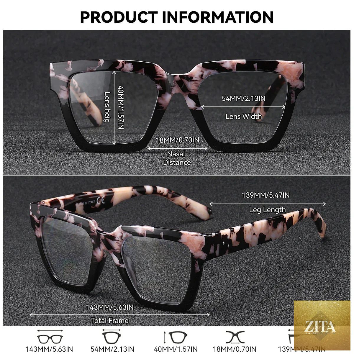 Stevvex pink fashionable large square reading glasses with thick frame, lightweight design, suitable for women and men, blue light blocking