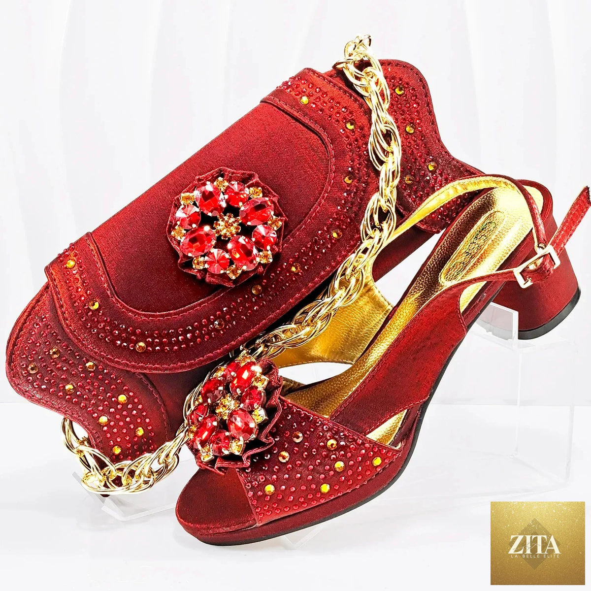 Elegant wedding shoes and matching bag set by EdleessFashion, featuring luxurious design and classic style for special occasions.