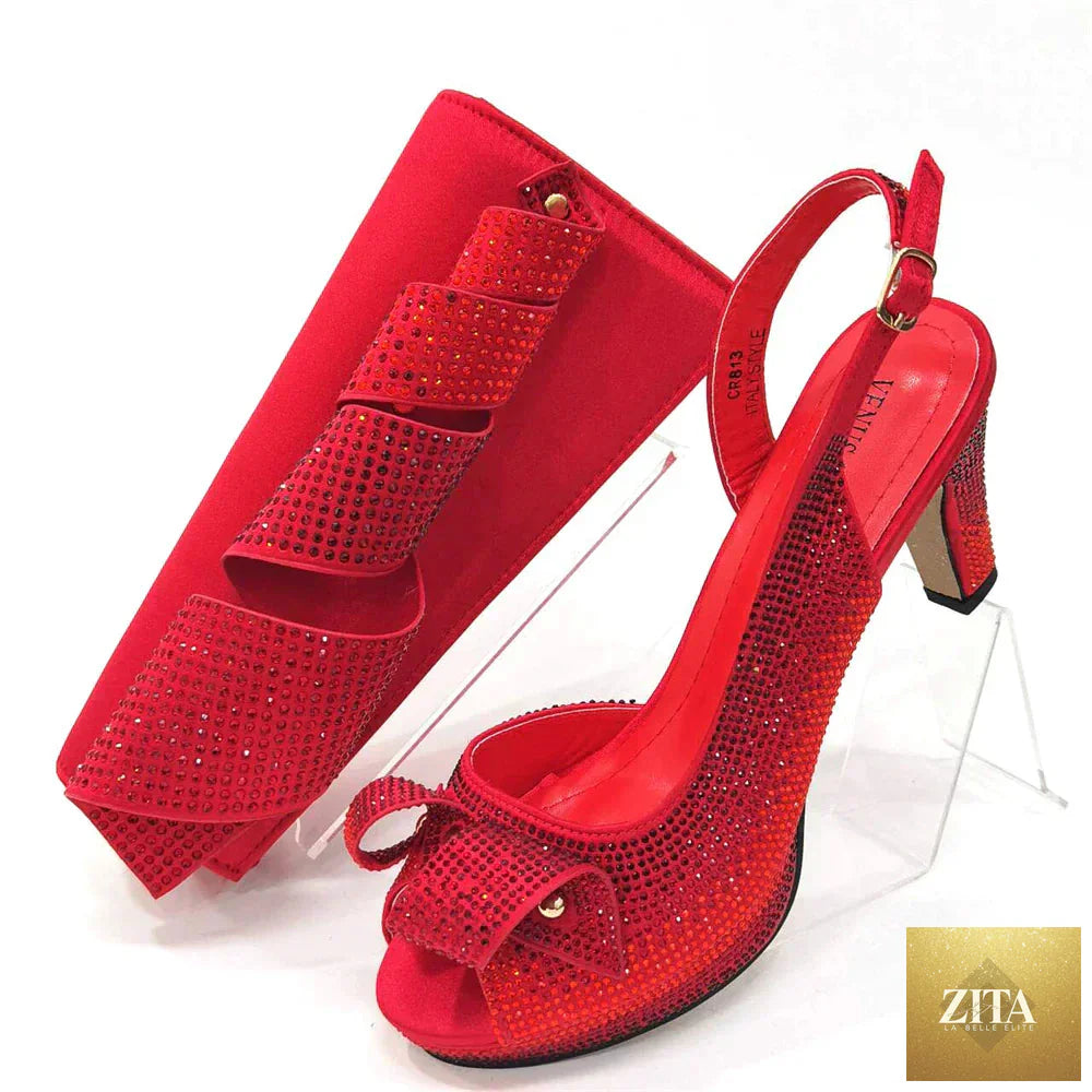 Luxurious Italian African shoe and bag set by EdleessFashion, featuring stylish design and high-quality materials.