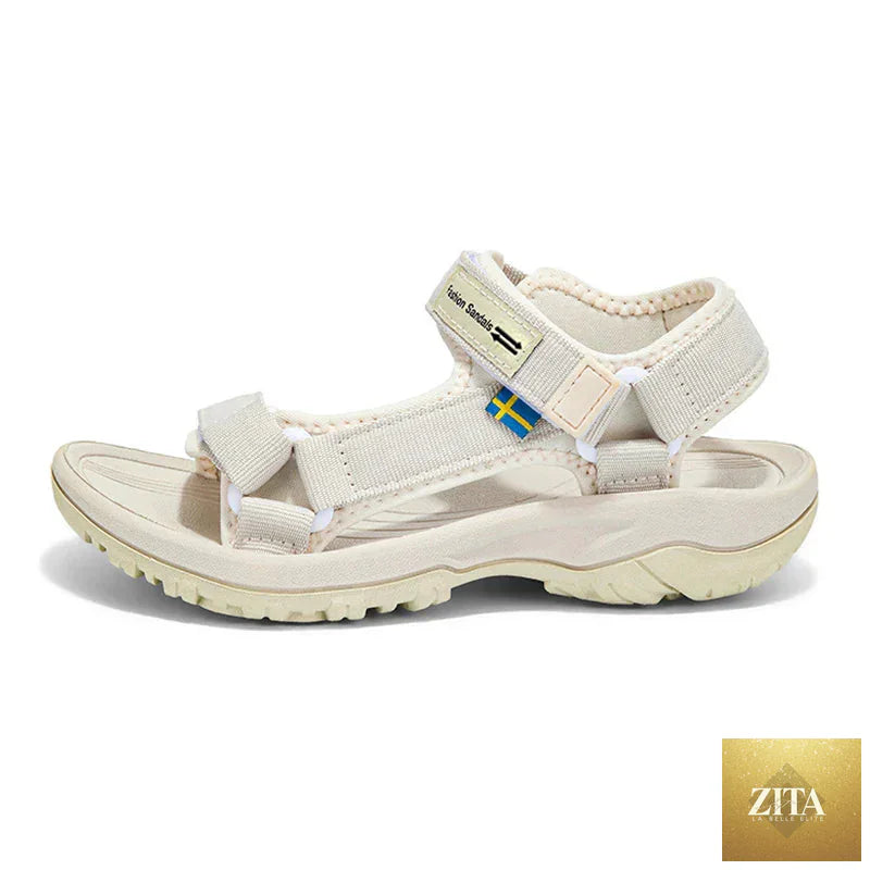 Zita La Belle Elite women's classic summer flat sandals with simple, casual design, suitable for beach, outdoor, and sport activities.