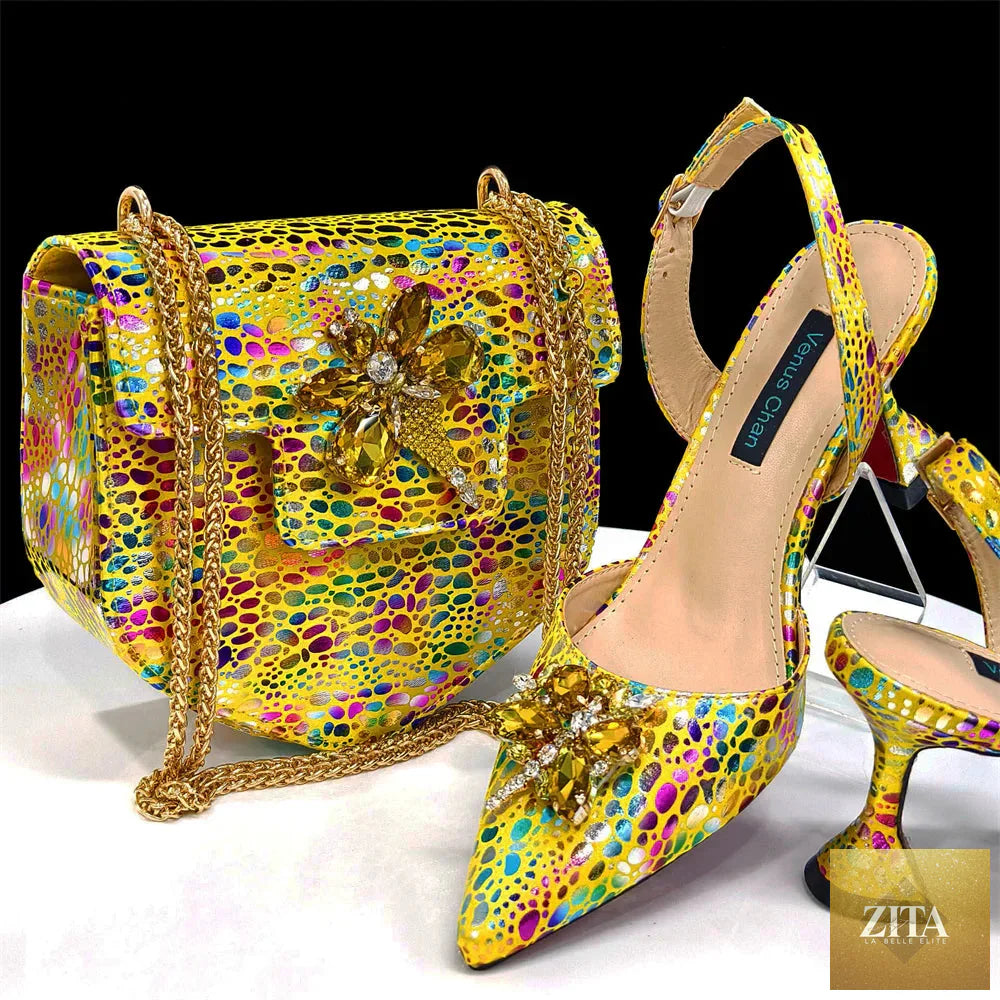 Luxurious EdleessFashion shoes and bag set, stylish footwear and matching handbag displayed in the image.