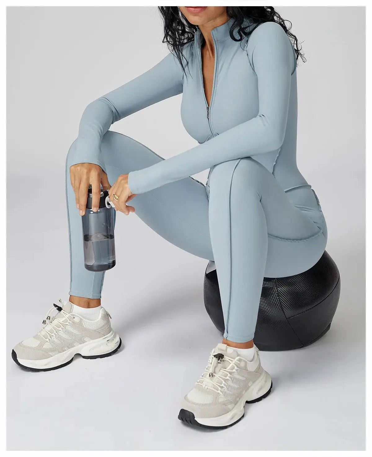 Yoga Set Women's Tracksuit Zipper Long Sleeve Jumpsuits One-Piece Suit Gym Push Up Workout Clothes Fitness Bodysuit Sportswear ZITA LA BELLE ÉLITE