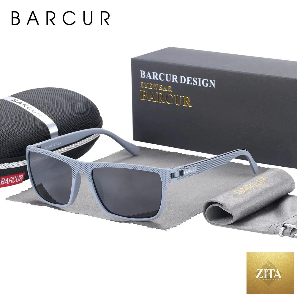 Stevvex Barcur sports polarized sunglasses for men with lightweight TR90 square frame, UV400 protection for fishing and travel.
