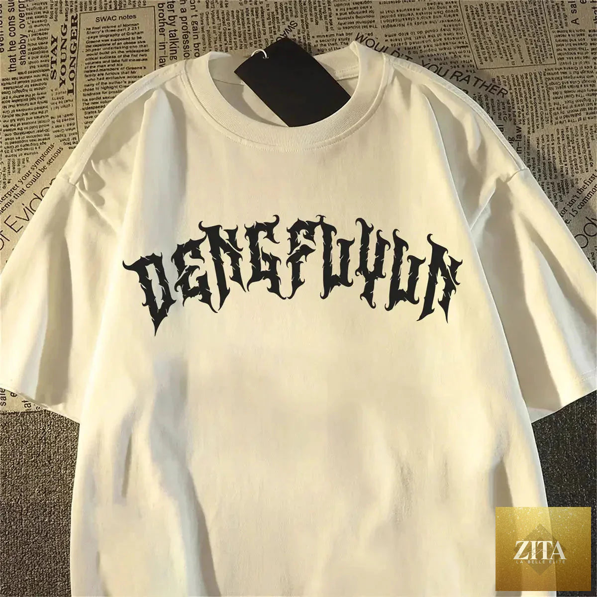 Pure cotton streetwear t-shirt with retro skull print by FitiqueFit, featuring a bold skull graphic on the front.