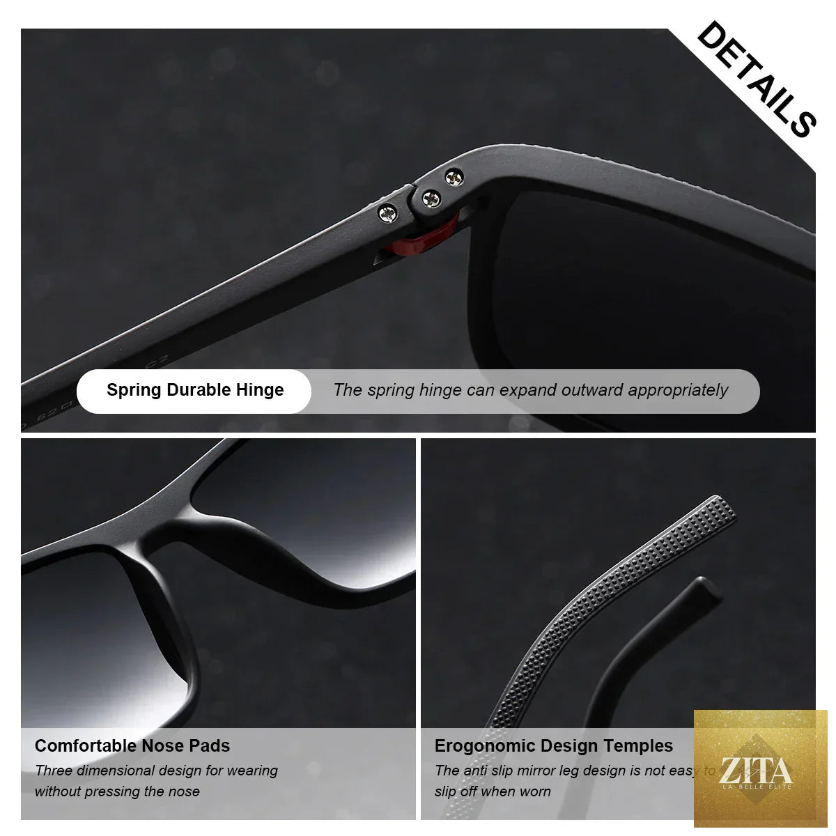 Stevvex women's white and pink polarized sunglasses with square frames, lightweight design, UV protection, suitable for summer.