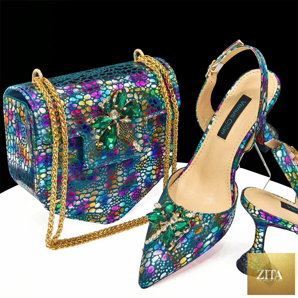 Luxurious EdleessFashion shoes and bag set featuring elegant design, showcased in a stylish and sophisticated arrangement.