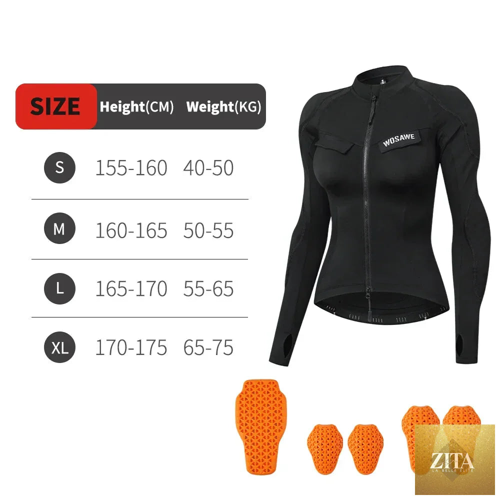 WOSAWE Women Motorcycle Jacket Downhill Motocross Motorbike Reflective Summer Biker Riding Clothing Apparel