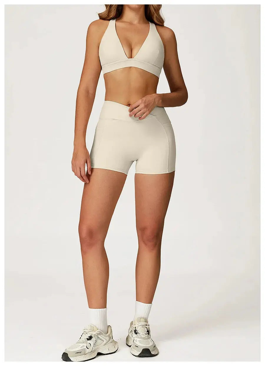 Yoga Set 2 Pieces Workout Outfits Fitness Sportswear Gym Tracksuit High Waist Leggings Sports Vest Athletic Wear Women Clothes ZITA LA BELLE ÉLITE