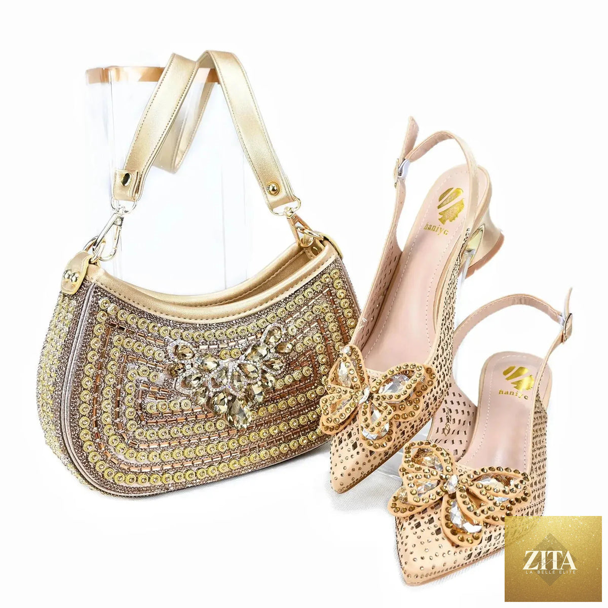Elegant EdleessFashion Italian shoe and bag set featuring luxurious shoes and matching handbag in stylish design.