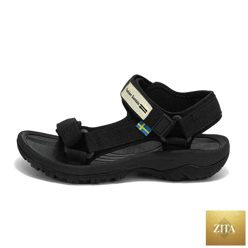 Zita La Belle Elite women's summer flat beach sandals with simple outdoor casual design and comfortable sport-inspired shoes