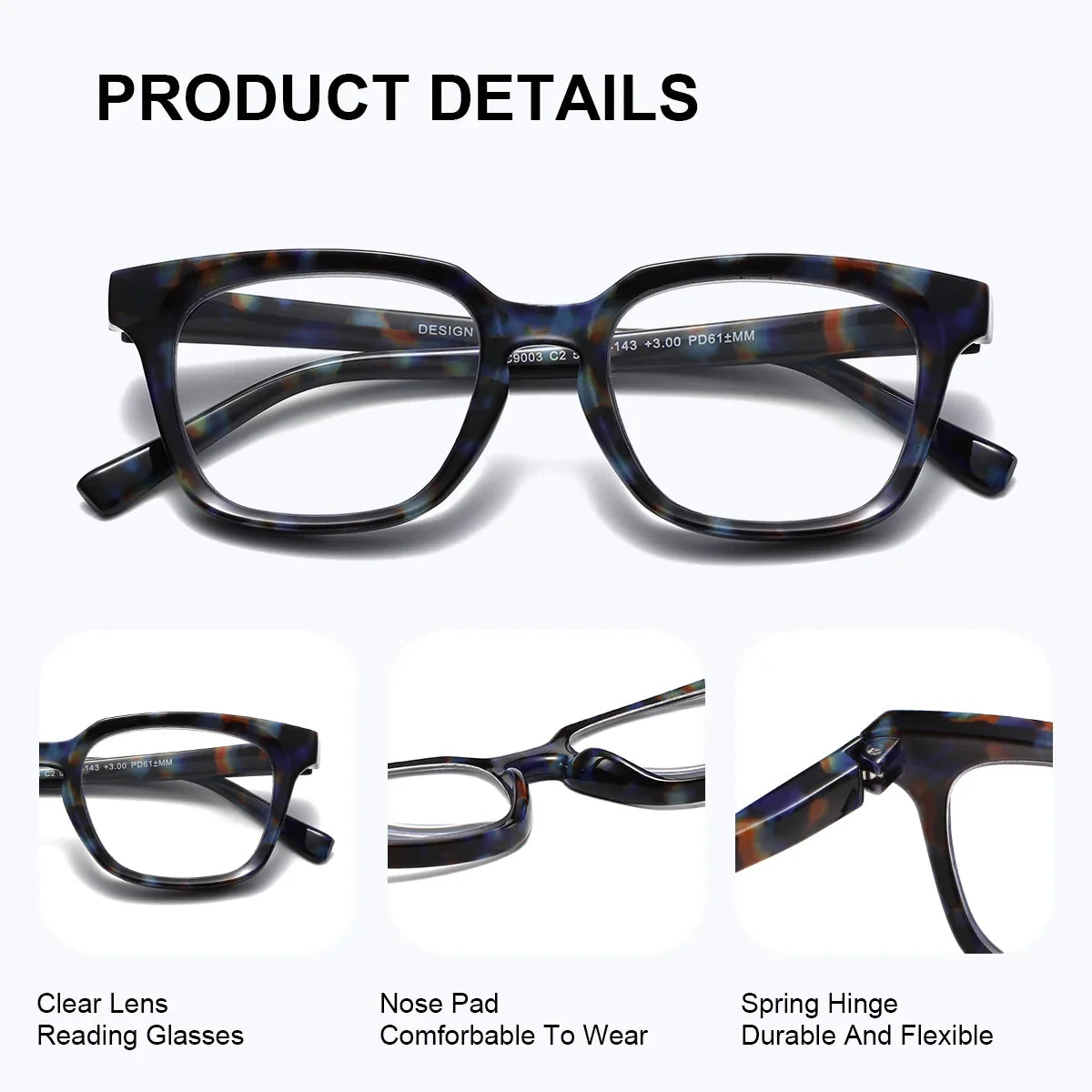 Stevvex square reading glasses for men and women with blue light blocking clear lenses, stylish eyewear for indoor and outdoor use