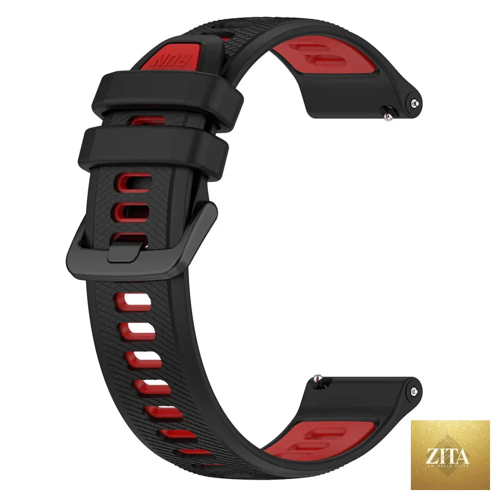 Coros silicone sport watch band for Pace series and APEX watch, flexible black strap with textured surface by BandsCo Straps.
