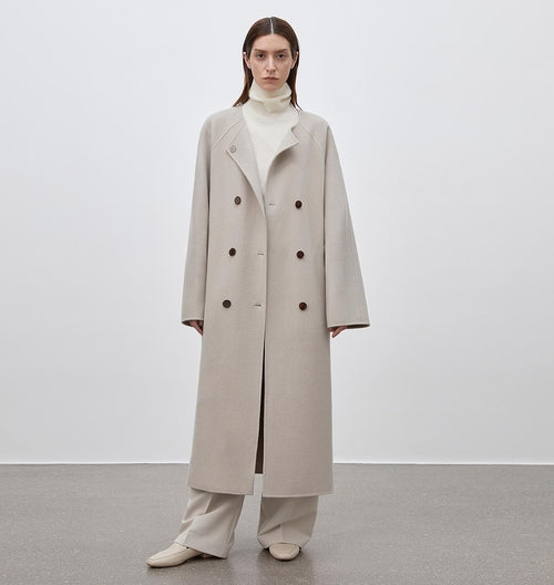 "Assassin's Creed" removable scarf collar, woolen coat for women, Brown Coeus