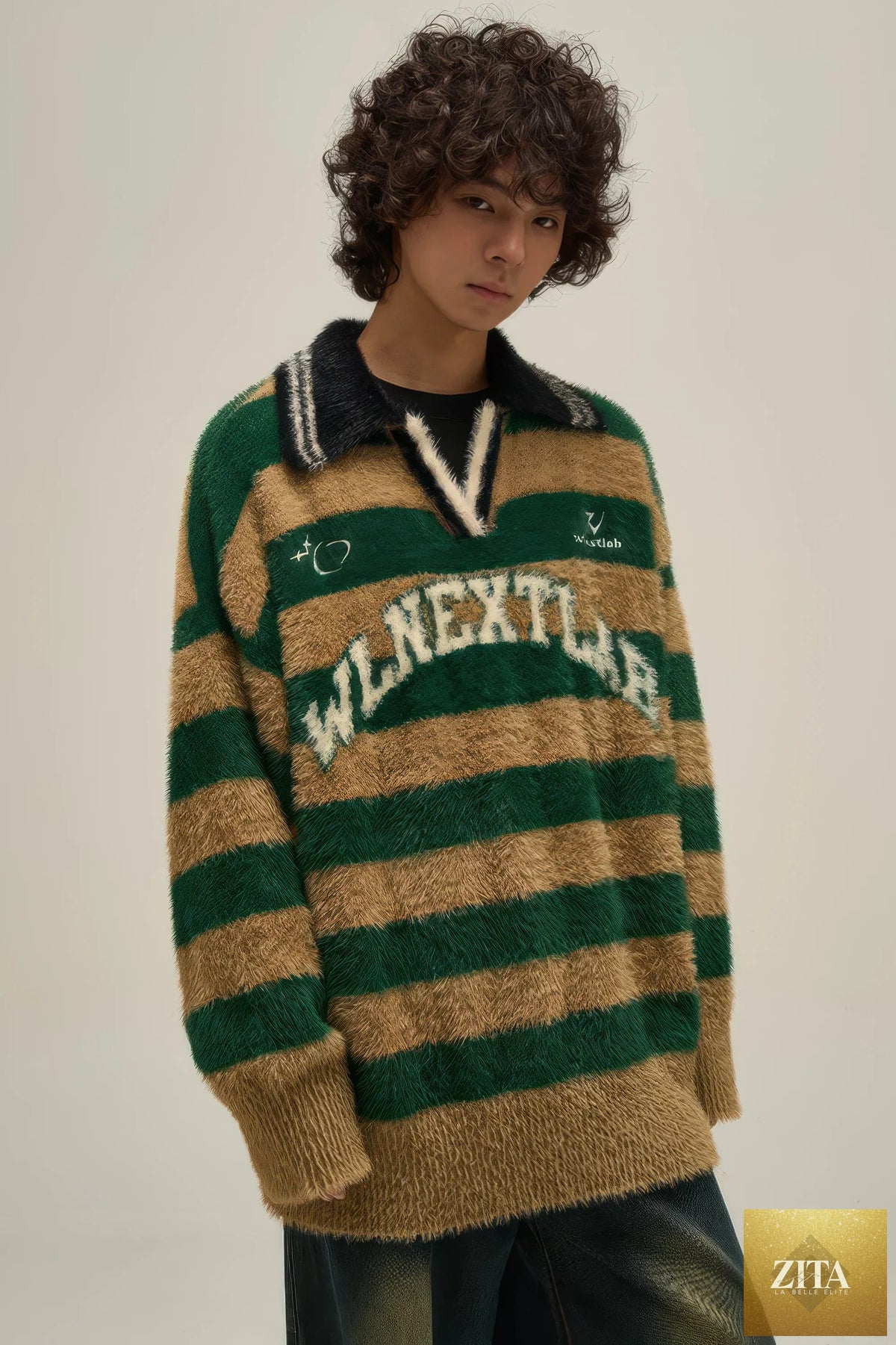 American style oversized knit sweater by 4inme featuring a cozy, chunky design perfect for casual wear.