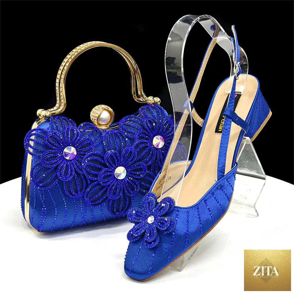 Elegant Italian women's heels and clutch bag set by EdleessFashion, featuring luxurious footwear and stylish accessories.