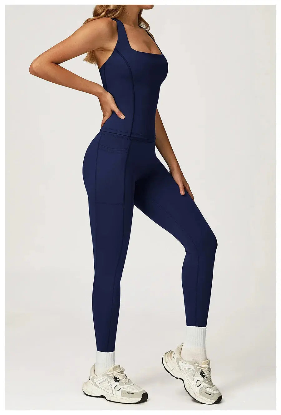 Yoga Set 2 Pieces Workout Outfits Fitness Sportswear Gym Tracksuit High Waist Leggings Sports Vest Athletic Wear Women Clothes ZITA LA BELLE ÉLITE