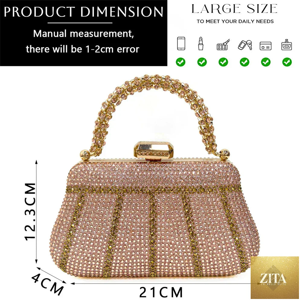 Elegant women's shoes and matching bag set with rhinestone accents from EdleessFashion, showcasing luxurious design and stylish detail.