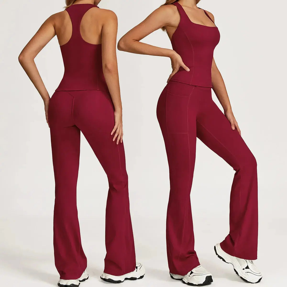 Yoga Set 2 Pieces Workout Outfits Fitness Sportswear Gym Tracksuit High Waist Leggings Sports Vest Athletic Wear Women Clothes ZITA LA BELLE ÉLITE